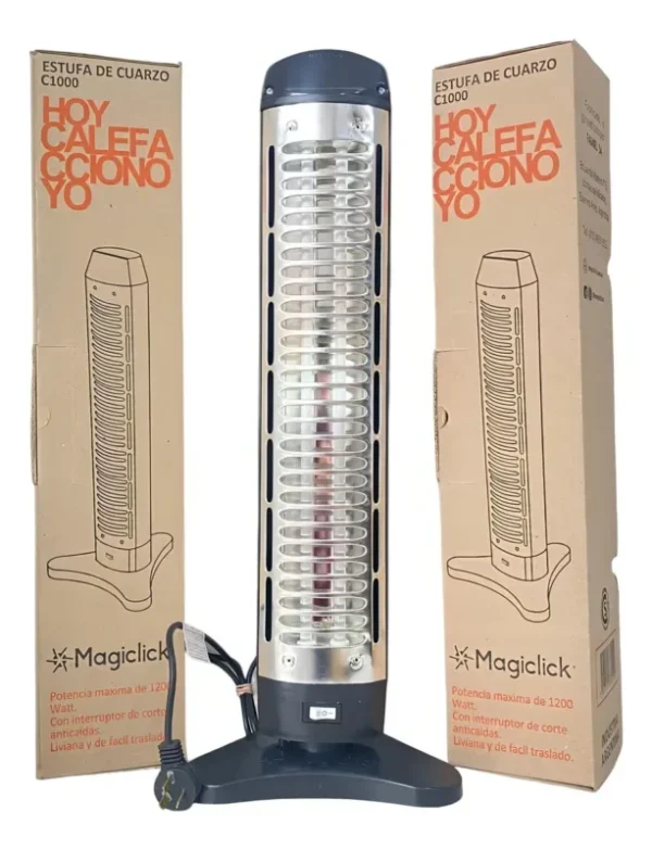 Estufa Eléctrica Magiclick Vertical de Cuarzo – 2 Velas | 1200W
