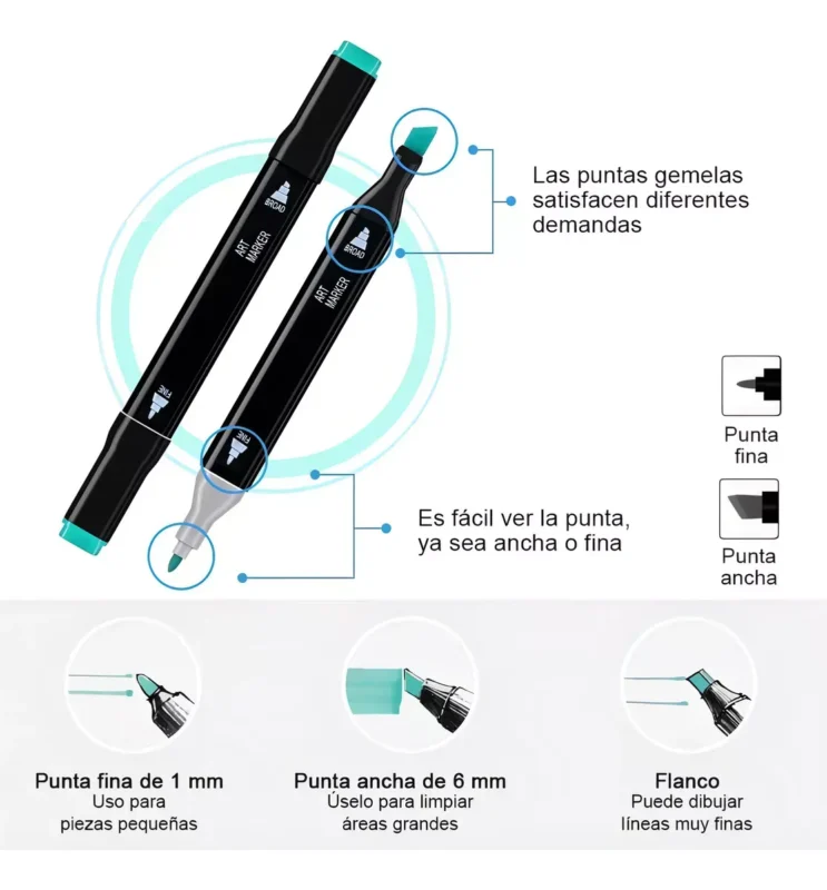 Set de 80 Marcadores Doble Punta Touch Yuzu – Color Vibrant - Imagen 4