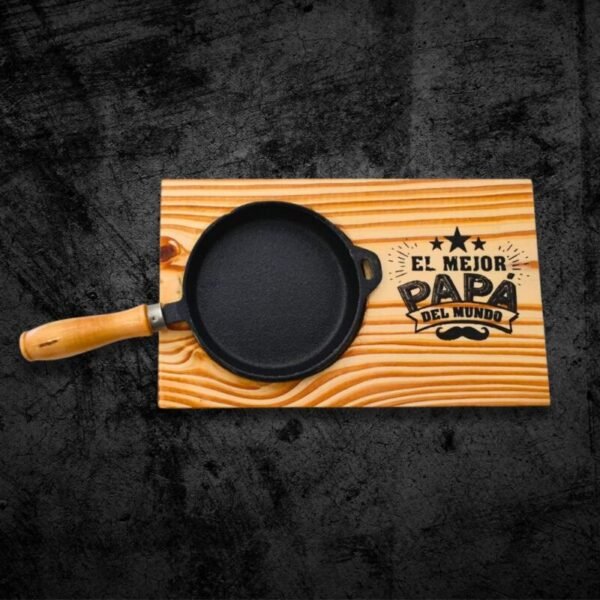 Tabla de Madera + Sartén de Fundición | Edición Día del Padre