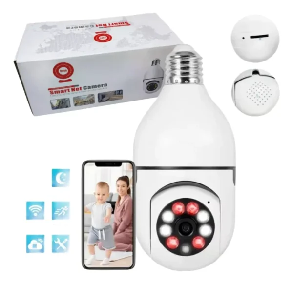 Cámara de Seguridad Smart V380 con forma de Foco