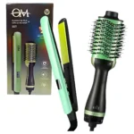 Set de plancha de pelo y cepillo secador OM de 2 piezas